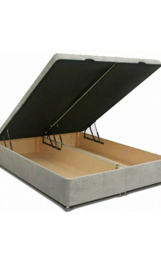 Ottoman Divan Storage Bed Base with Gas Lift – Upholstered Frame (All UK Sizes)